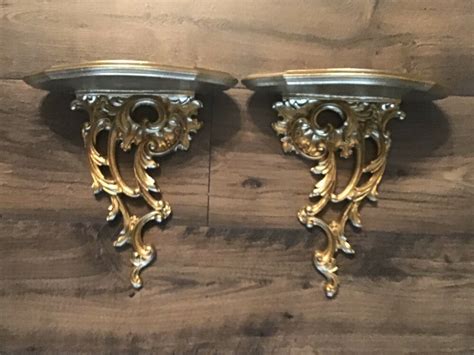 Maybe you would like to learn more about one of these? Large Vintage Pair Of Ornate Gold Syroco Wood Wall Hanging Sconce Shelf's (With images) | Wood ...
