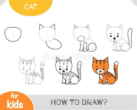 How To Draw Ginger Cat For Children Step By Step Drawing Tutorial
