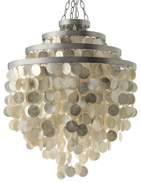 Pair this chandelier with modern or transitional home decor pieces for a glamorous look. Round Chandelier with Capiz Shells, Champagne - Beach ...