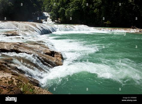 Aqua Azul Waterfalls In Chiapas Mexico Stock Photo Alamy
