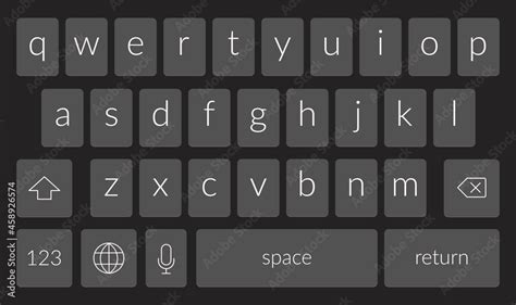 Mobile Phone Keyboard Template Qwerty Smartphone Vector Keypad