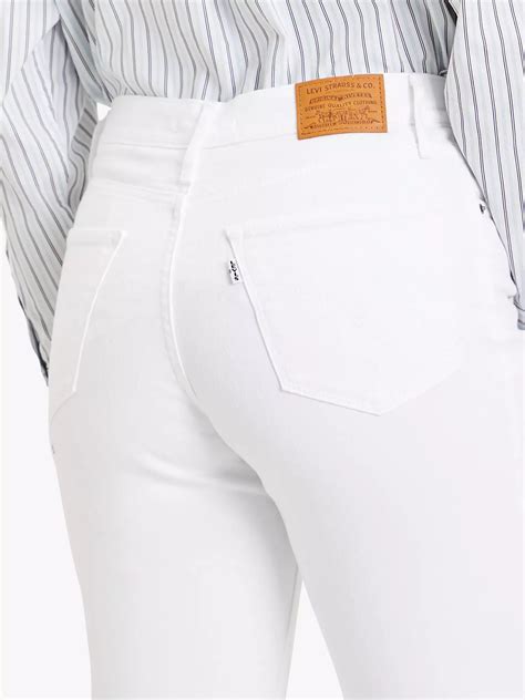 Levis 724 High Rise Straight Leg Jeans White At John Lewis And Partners