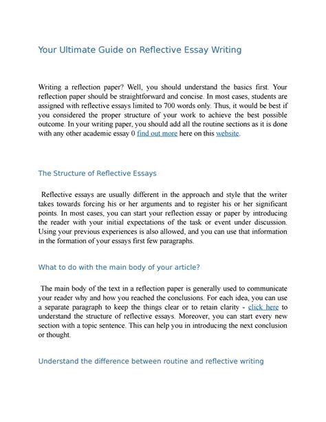 Your Ultimate Guide On Reflective Essay Writing By Reflection Paper Issuu
