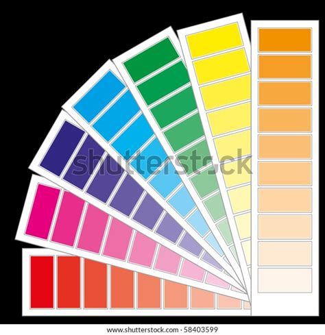 Color Guide Chart Cmyk Rainbow Background Stock Vector Royalty Free