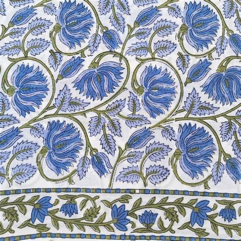 Vegetable Dyed Cotton Fabric Floral Print Indian Cotton Fabric Hand