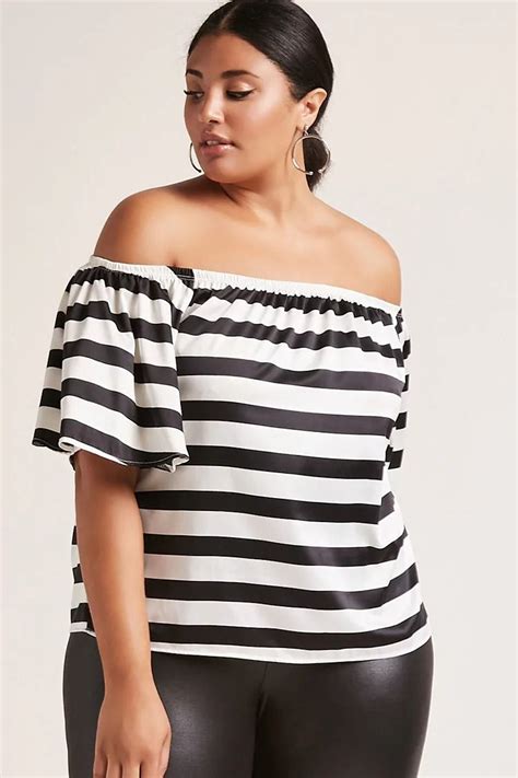 Plus Size Striped Satin Top Forever 21 Plus Size Outfits Plus Size