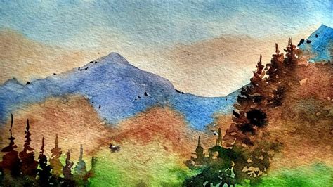 How To Paint Mountains Landscape Watercolor Painting