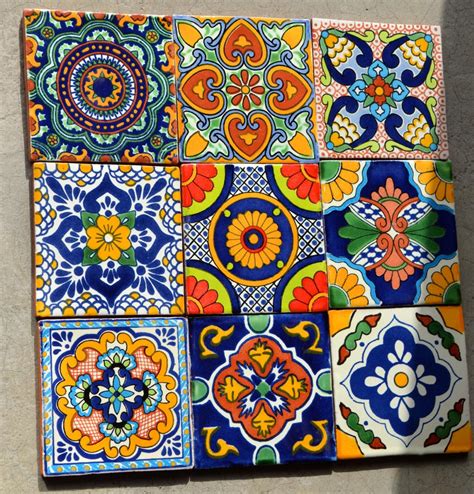 18 Mexican Talavera Tiles Hand Made Hand Painted 4 X Etsy Mexican