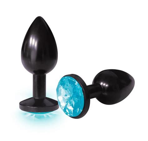 The Silver Starter Anodized Bejeweled Steel Plug Aqua On Literotica