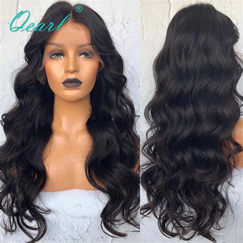 Indian Remy Hair 13x6 Body Wave Lace Front Wig Extra Long Deep Middle Parting For Women Human