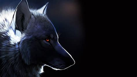Black Wolf Drawing Dark Creative Wallpaper Wallpaper Download 2560x1440