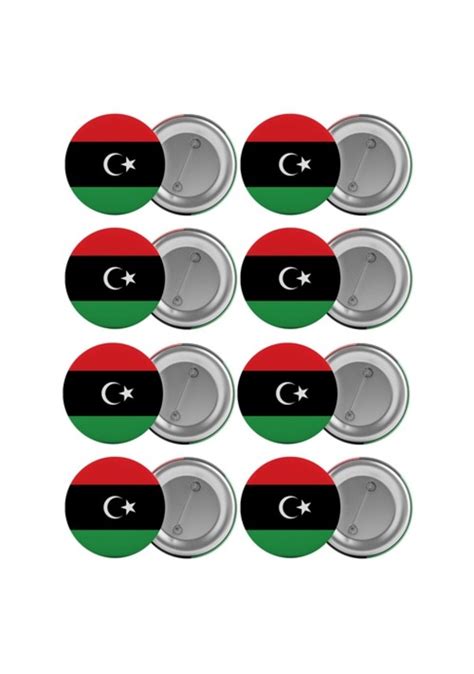 Libya Bayrağı Çanta Rozeti Seti 8 Adet En Büyük Boy 5 8Cm Iğneli