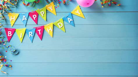 Happy Birthday Bunting Virtual Backgrounds