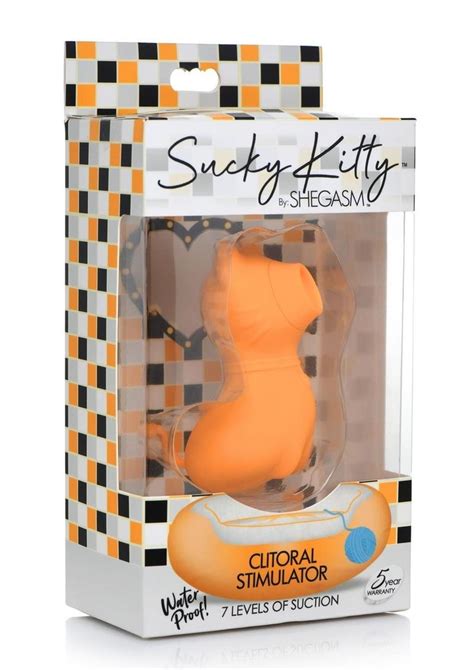 Shegasm Sucky Kitty Rechargeable Silicone Clitoral Stimulator Orange Shop Velvet Box Online
