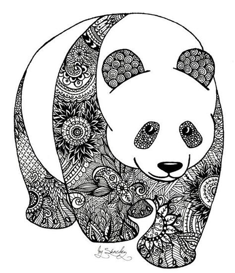 Zentangle Panda Face Colouring Sheet Panda Coloring Pages Mandala