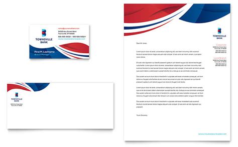 letterhead of a bank, savings and loan or mortgage house. Bank Business Card & Letterhead Template - Word & Publisher