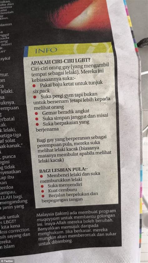 How To Spot A Gay List Published By Malaysian Newspaper Daily Mail Online