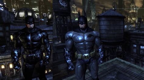 The suit that started the series, the original arkham batman skin is made in homage to the suit worn during batman: Batman Arkham City Skin Mod -Armored Batman - YouTube