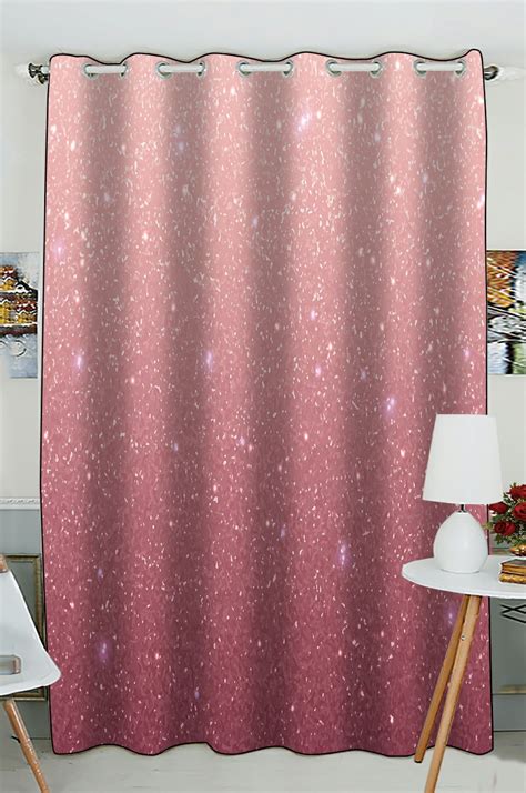 Abphqto Rose Gold Glitter With Sequins Window Curtain Kitchen Curtain
