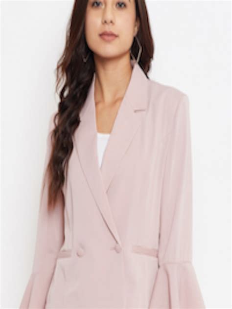 Buy Madame Women Pink Solid Double Breasted Regular Fit Formal Blazer Blazers For Women