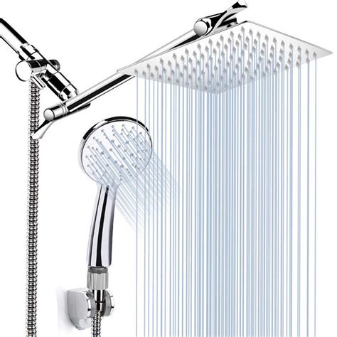 Rainfall Shower Head Handheld Shower Combo With Extension Arm Height Angle Adjustable