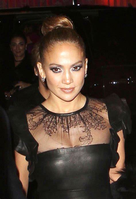 Jennifer Lopez In Black Leather Mini Dress At The Glamour After Party Hawtcelebs
