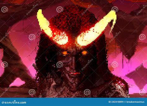 16 Bit Satan Pixel Art Fire Emblem Inspired Demon Tee Stock