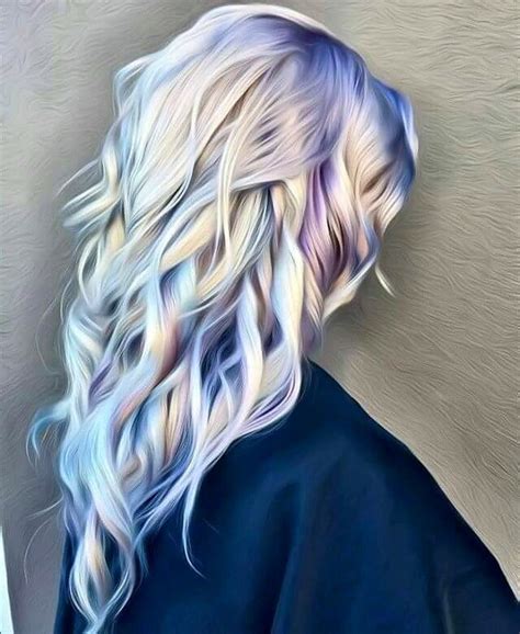 Platinum Blonde Hair With Blue And Purple Holographic Hair Bold Hair