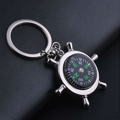 New Unisex Fashion Compass Metal Car Keyring Keychain Key Chain Ring