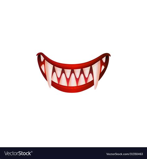 Vampire Monster Smile Or Devil Mouth Realistic Vector Image