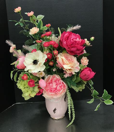 Large Pink Spring Arrangement By Andrea Ikebana Flower Arrangement