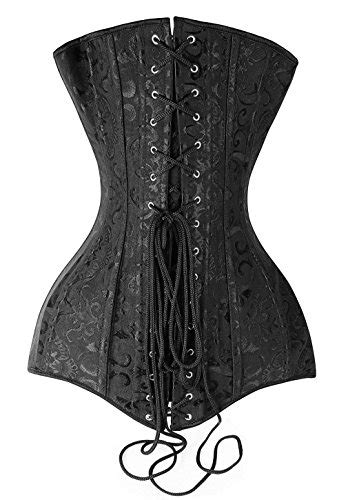 Camellias Long Line Corset Steel Boned Overbust Long Torso Waist Training Corset