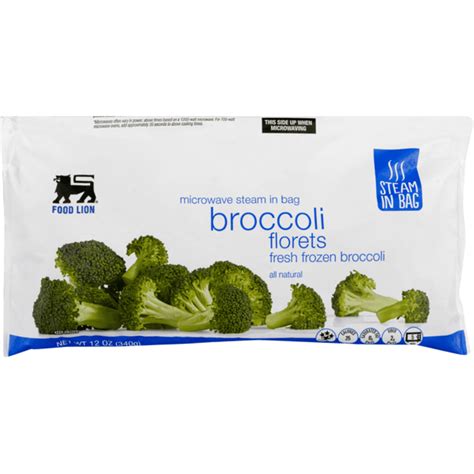 Food Lion Broccoli Florets All Natural Fresh Frozen Bag 12 Oz