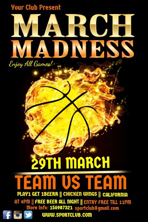 Get Crazy For March Madness March Madness Flyer March