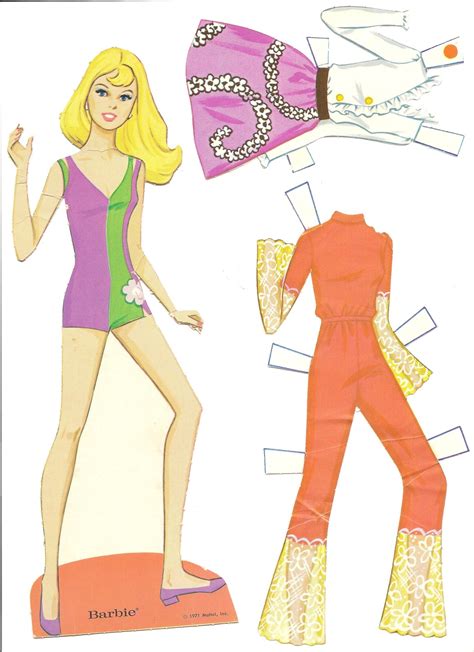 mostly paper dolls world of barbie paper dolls 1971