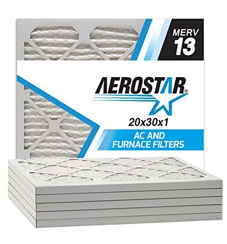 Aerostar 20x30x1 Merv 13 Pleated Air Filter Made In The Usa 6 Pack