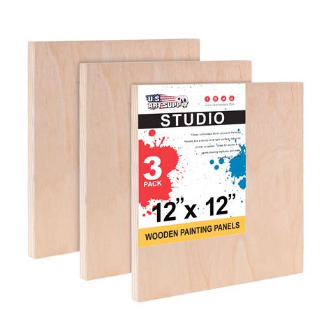 Us Art Supply 12 X 12 Birch Wood Paint Pouring Panel Boards Studio