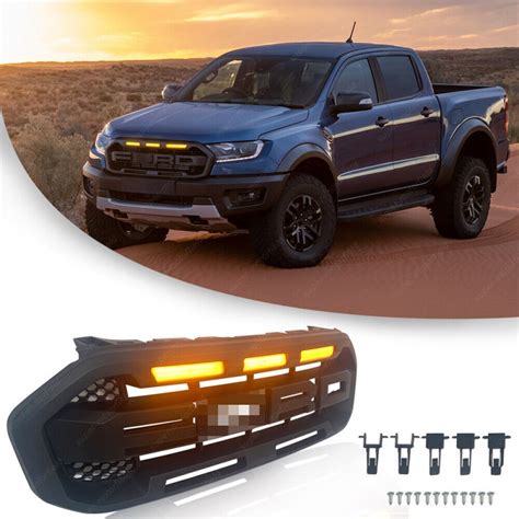 Ford Ranger 2019 2021 Raptor Style Grille With Amber Drl Lights