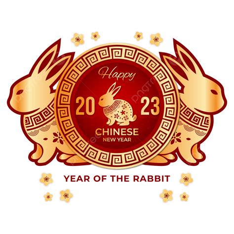 Joyeux Nouvel An Chinois 2023 Lapin Or Rouge Png Nouvel An Chinois