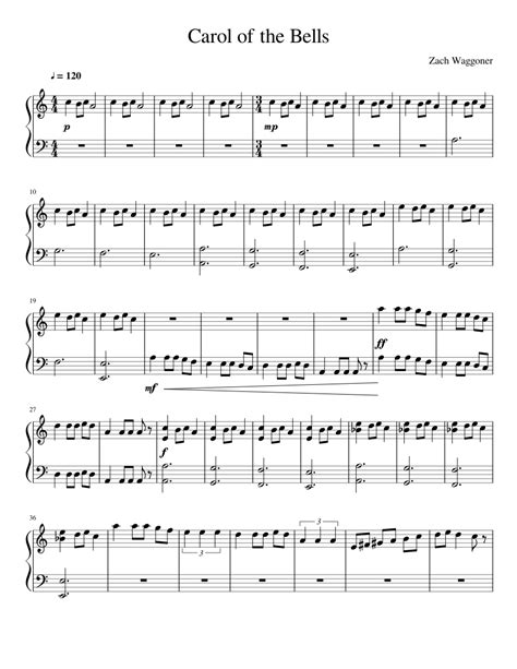 All ▾ free sheet music sheet music books digital sheet music musical equipment. Carol of the Bells Sheet music for Piano | Download free in PDF or MIDI | Musescore.com
