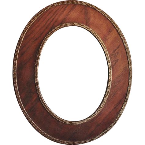 Antique Picture Frame 19c Victorian Oak Wood Oval W Greek Key Design