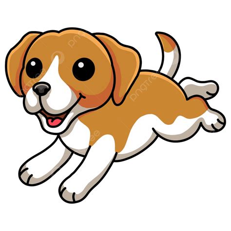 Gambar Kartun Anjing Beagle Kecil Yang Lucu Berlari Anjing Kecil