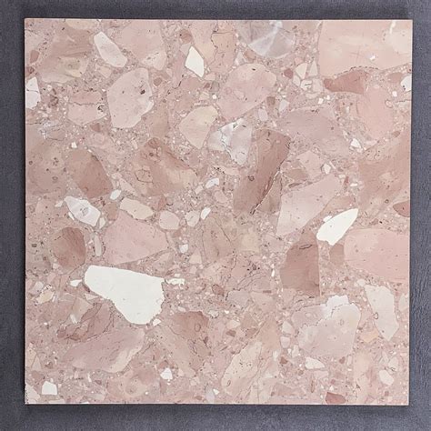 A Blush Base Terrazzo Resin Embedded With Marble Chips In A Wide