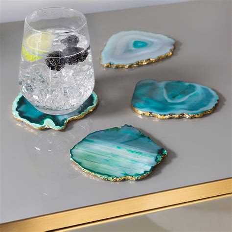 Green Agate Coaster Set Of 4 Dining And Serving Kitchen And Dining Home