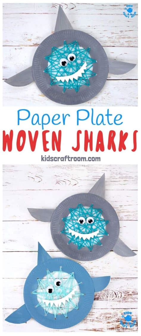 Paper Plate Shark Sewing Craft Kids Craft Room