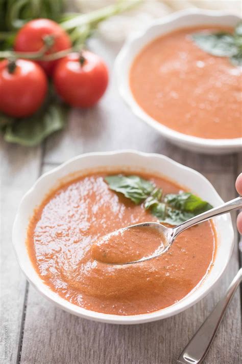 And our take on the classic adds in basil for a bold flavor with a creamy texture that will taste like you spent hours in the. Tomato Soup | Tomato basil soup, Dinner recipes easy quick ...