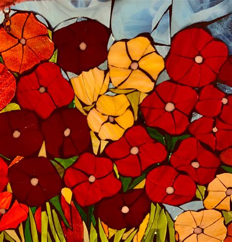 Poppy Window Poppy Mosaic Stained Glass Window Flower Art Poppy Art