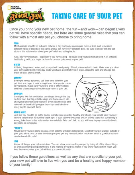 When you've earned this badge, you'll know how to take care of a pet. Kids resource sheet on how to take care of pets | Brownie ...