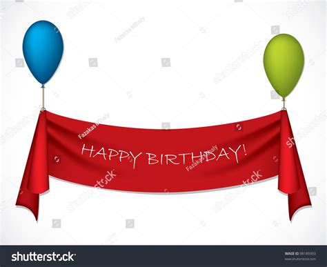 Download Happy Birthday Ribbon Hanging On Balloons Stock Vector ...