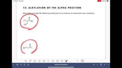 A Alkylation Of The Alpha Position Youtube